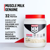 Muscle Milk batido disuelto en vaso, sabor cremoso y refrescante