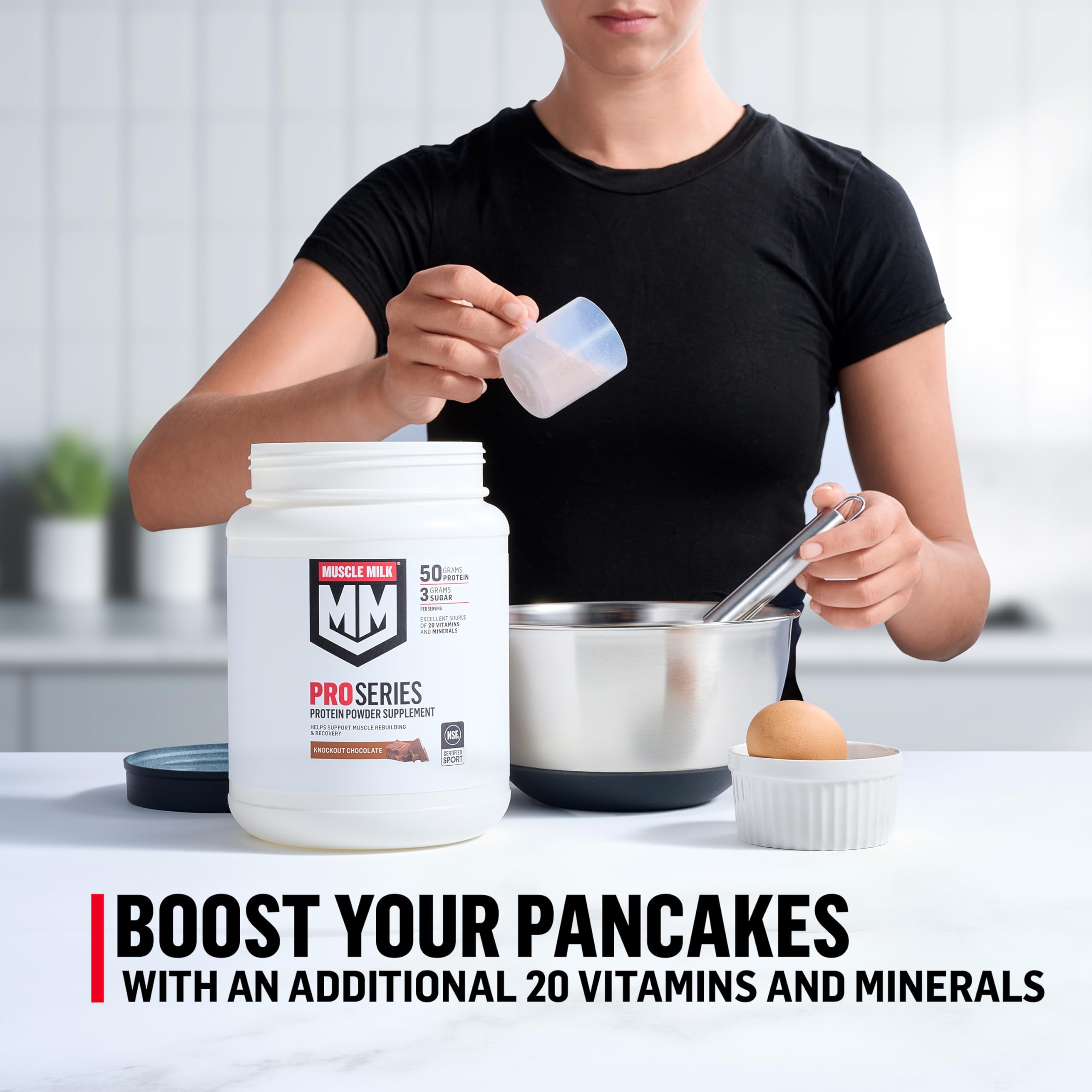 Muscle Milk etiqueta nutricional en detalle, información clara de proteínas y vitaminas