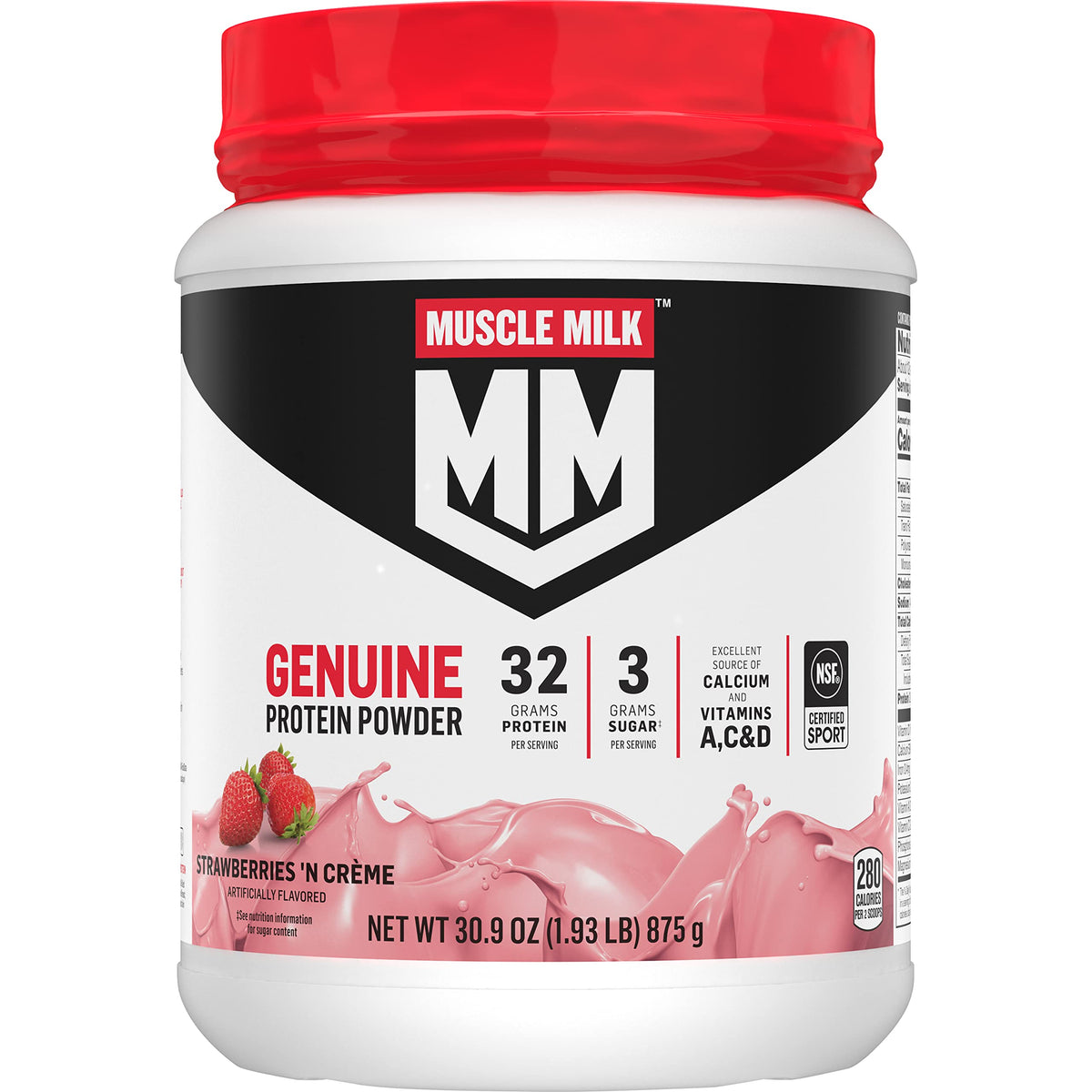 Muscle Milk vista frontal del envase, presentación clara y fácil de identificar