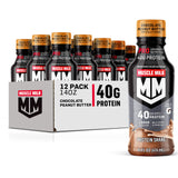 Muscle Milk frontal del envase mostrando 40 g de proteína y sabor chocolate peanut butter