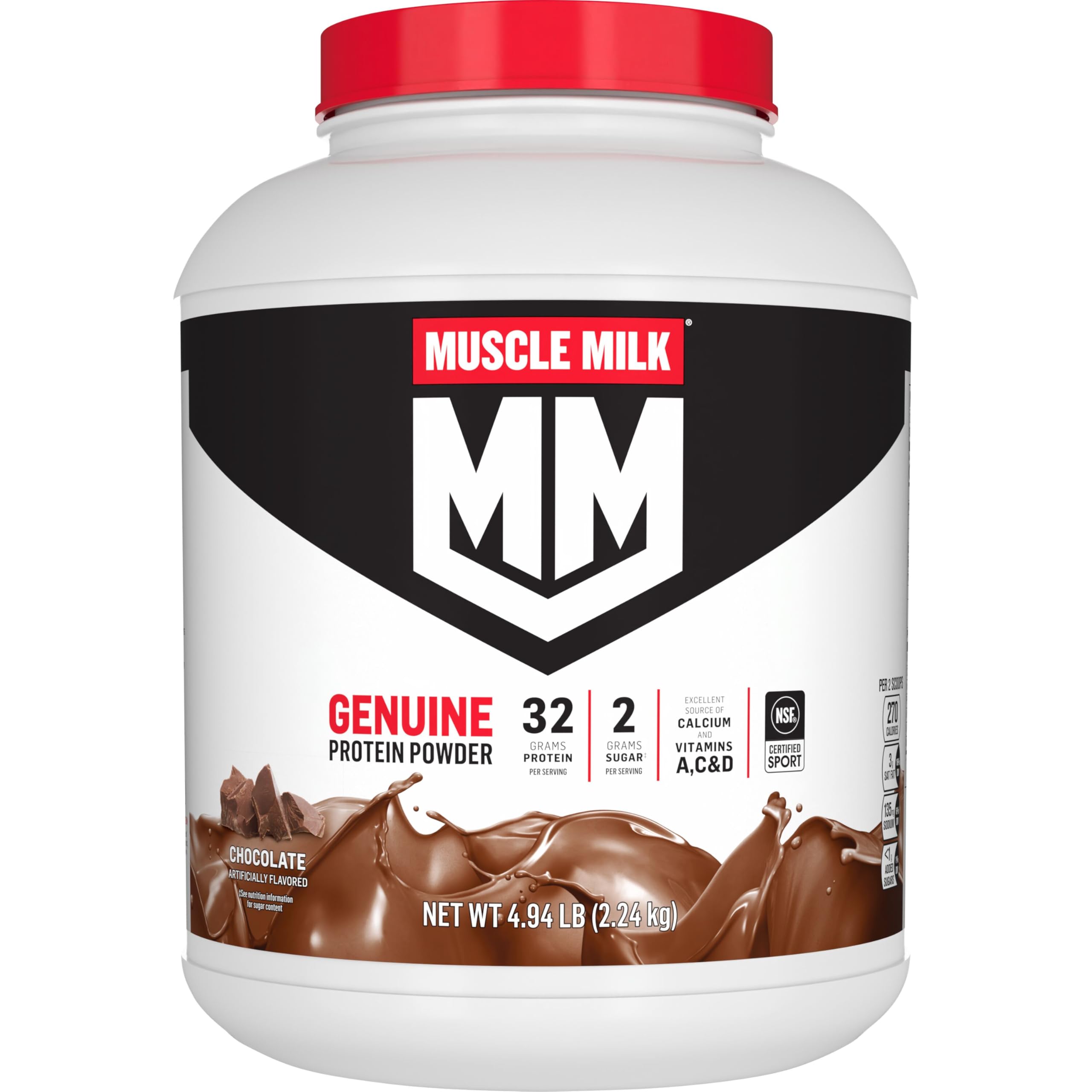 Muscle Milk envase frontal mostrándolo como opción proteica confiable