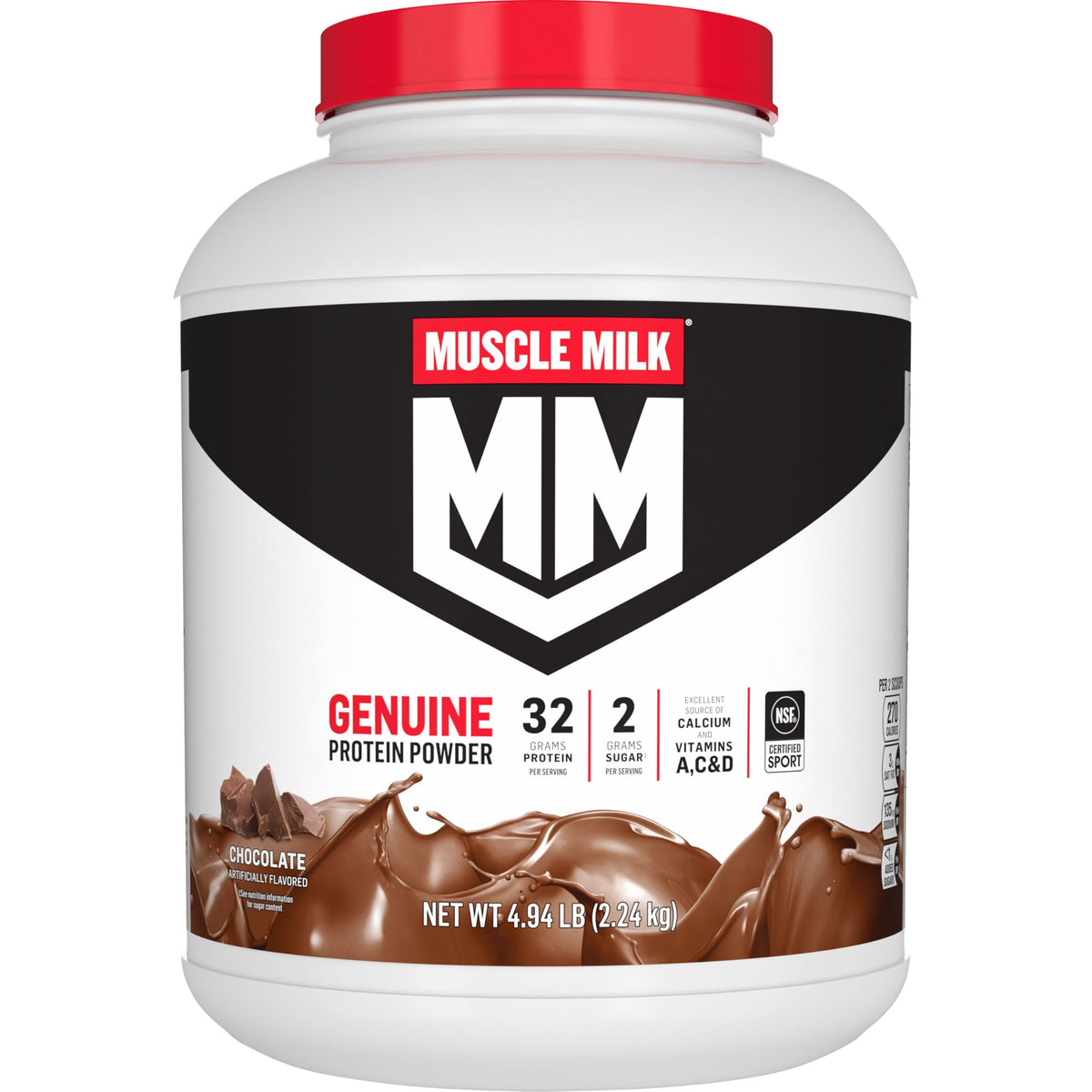 Muscle Milk envase frontal mostrándolo como opción proteica confiable