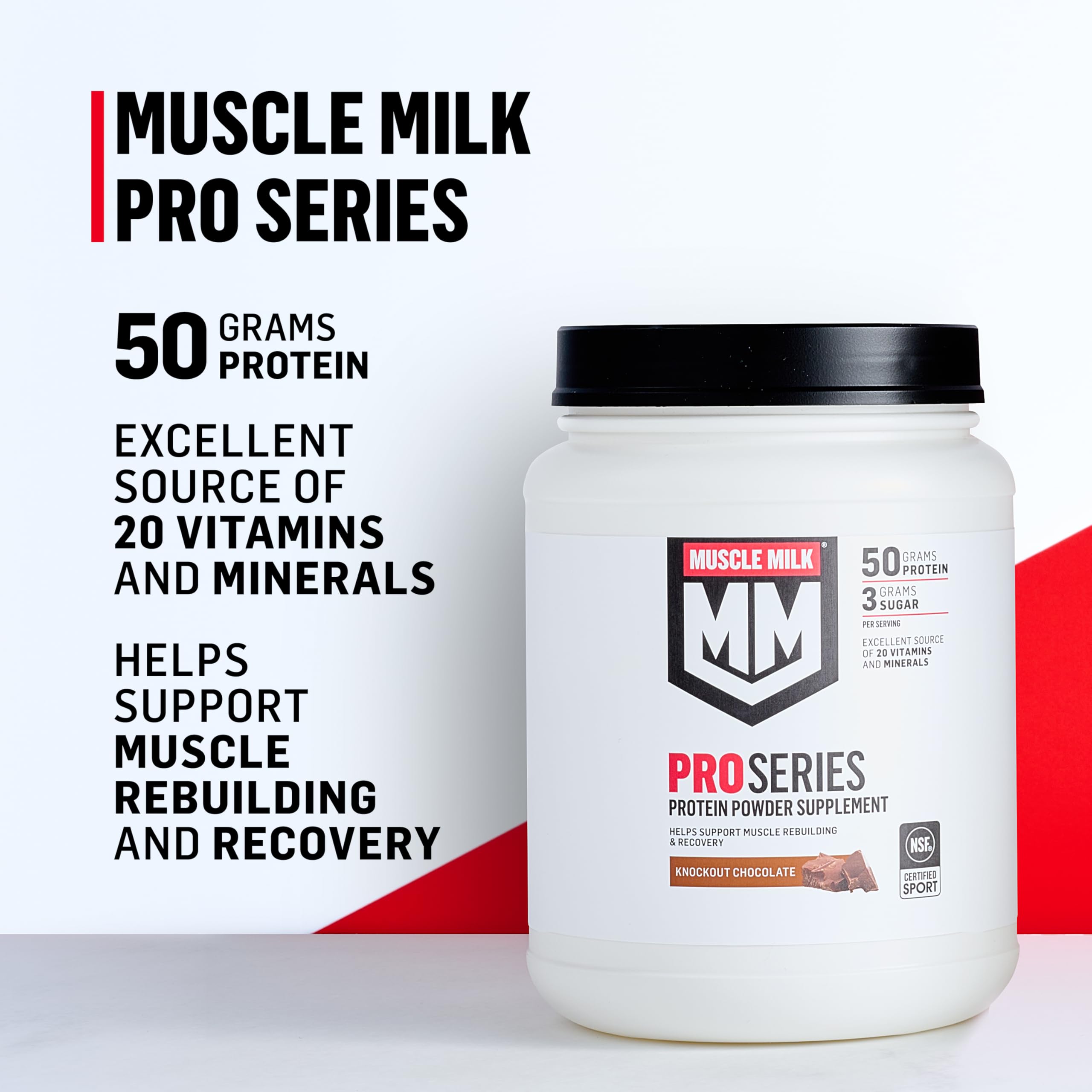 Muscle Milk cuchara con porción, medición exacta y control de macronutrientes