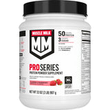 Muscle Milk frasco frontal mostrando etiqueta y beneficio de alta proteína