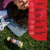 Muscle Milk comparación de tamaño de 14 fl oz para llevar y uso en ruta