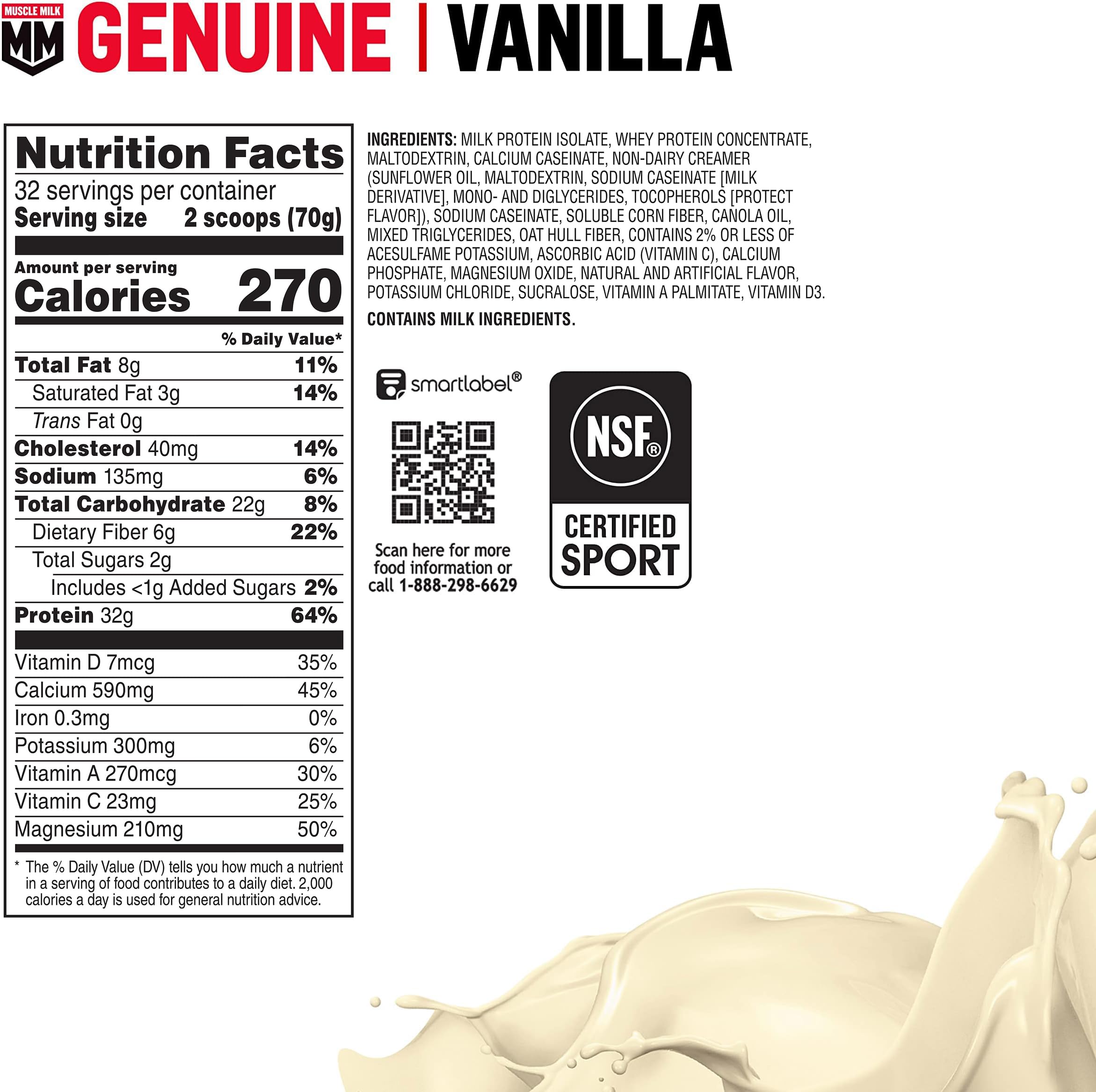 Muscle Milk polvo textura fina Vainilla Creme, mezcla fácil y buen sabor