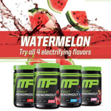 Muscle Pharm comparación de tamaño del bote para visualizar porciones