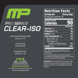 Muscle Pharm etiqueta y tabla nutricional clara que garantiza transparencia