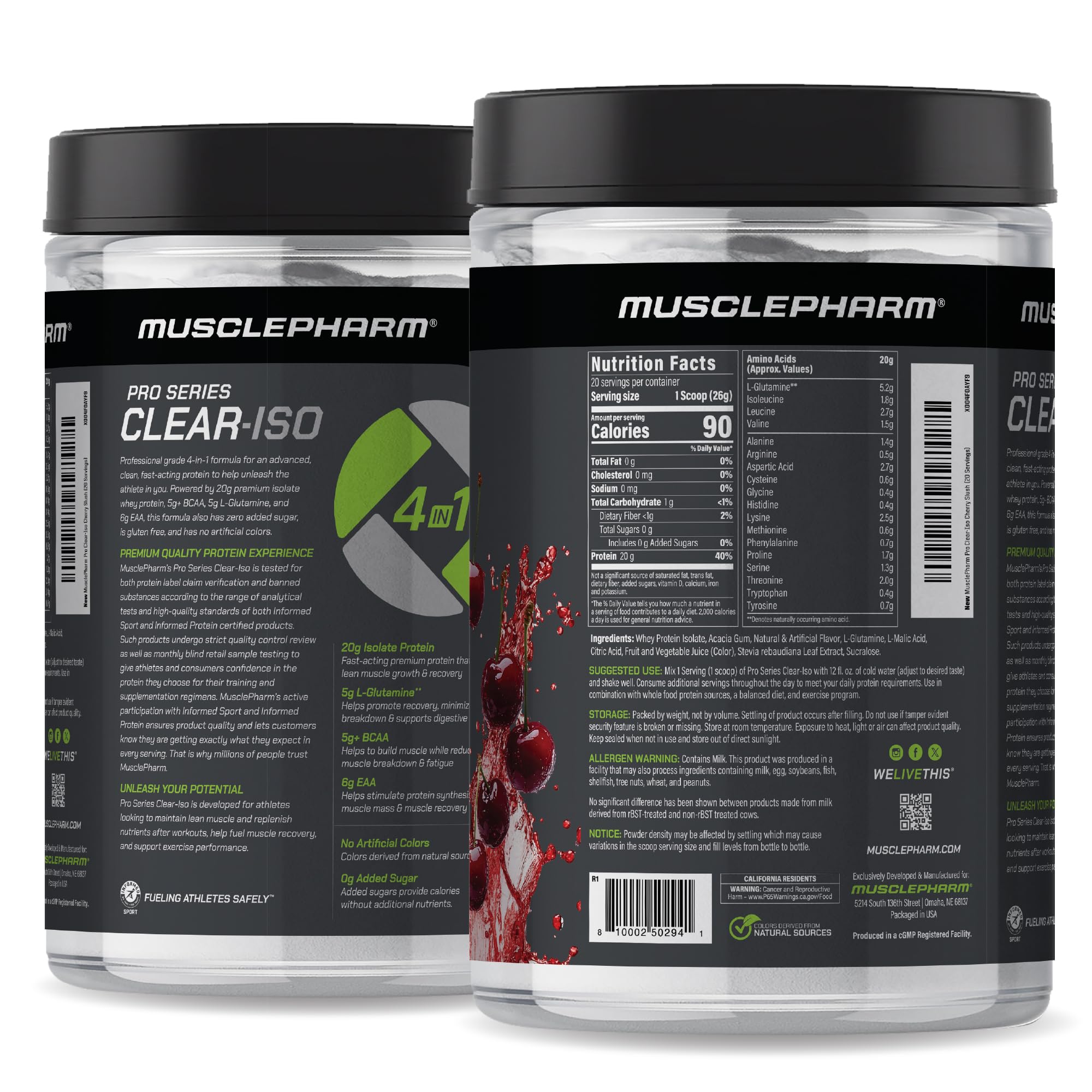 Muscle Pharm bebida post-entreno en gimnasio para recuperación rápida
