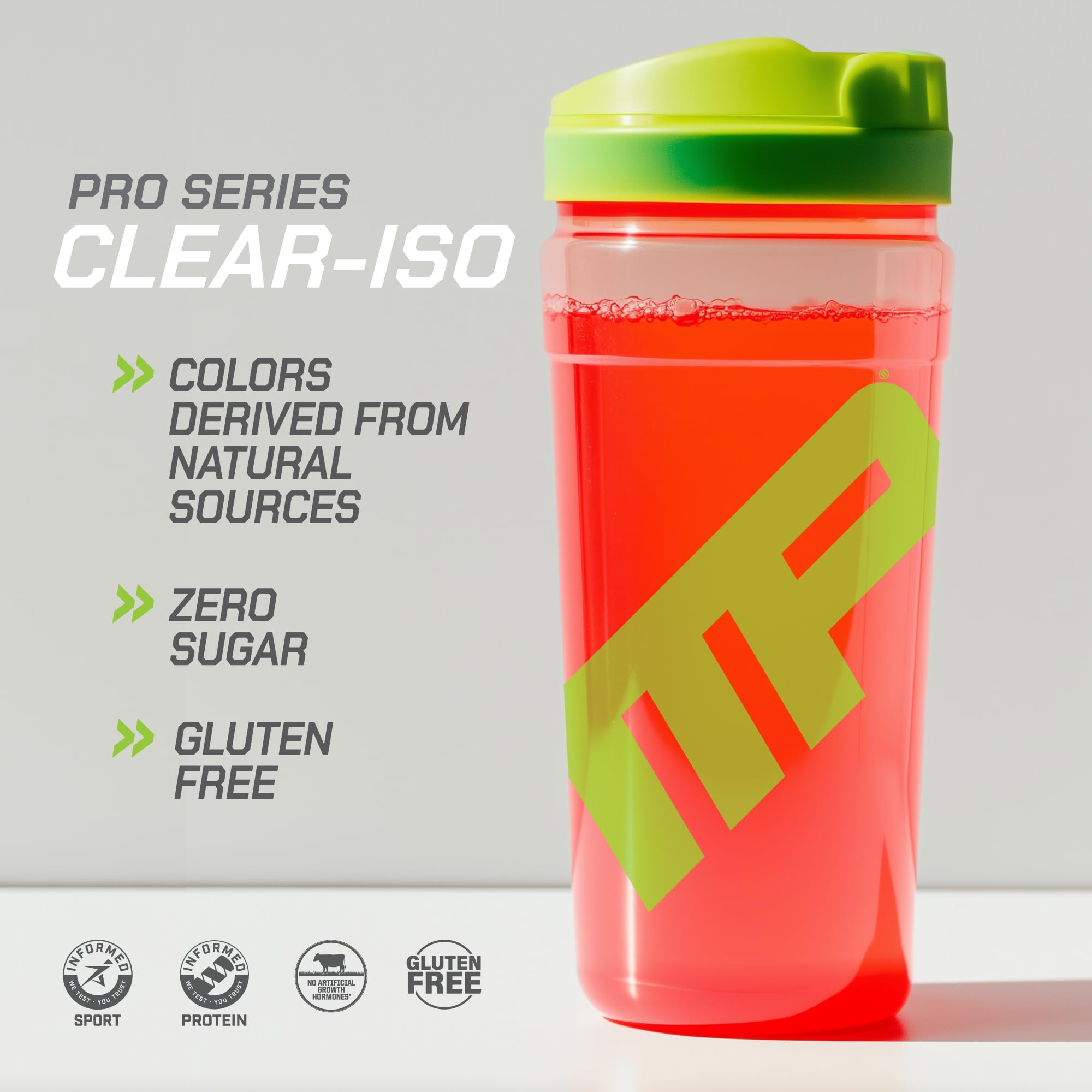 Muscle Pharm vaso con bebida clara Cherry Slush fácil de beber