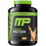 Muscle Pharm envase frontal mostrando sabor Horchata y 25 g proteína