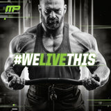 Muscle Pharm cucharada medidora con polvo, dosificación precisa y cómoda