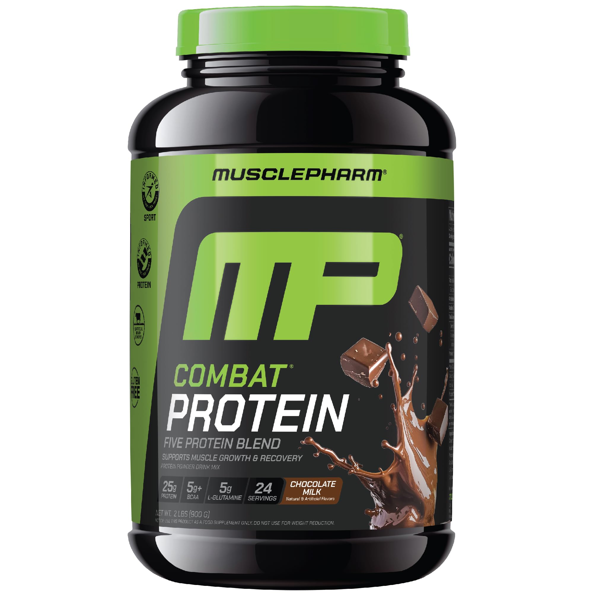 Muscle Pharm envase frontal Chocolate Milk, fácil identificación y beneficio práctico