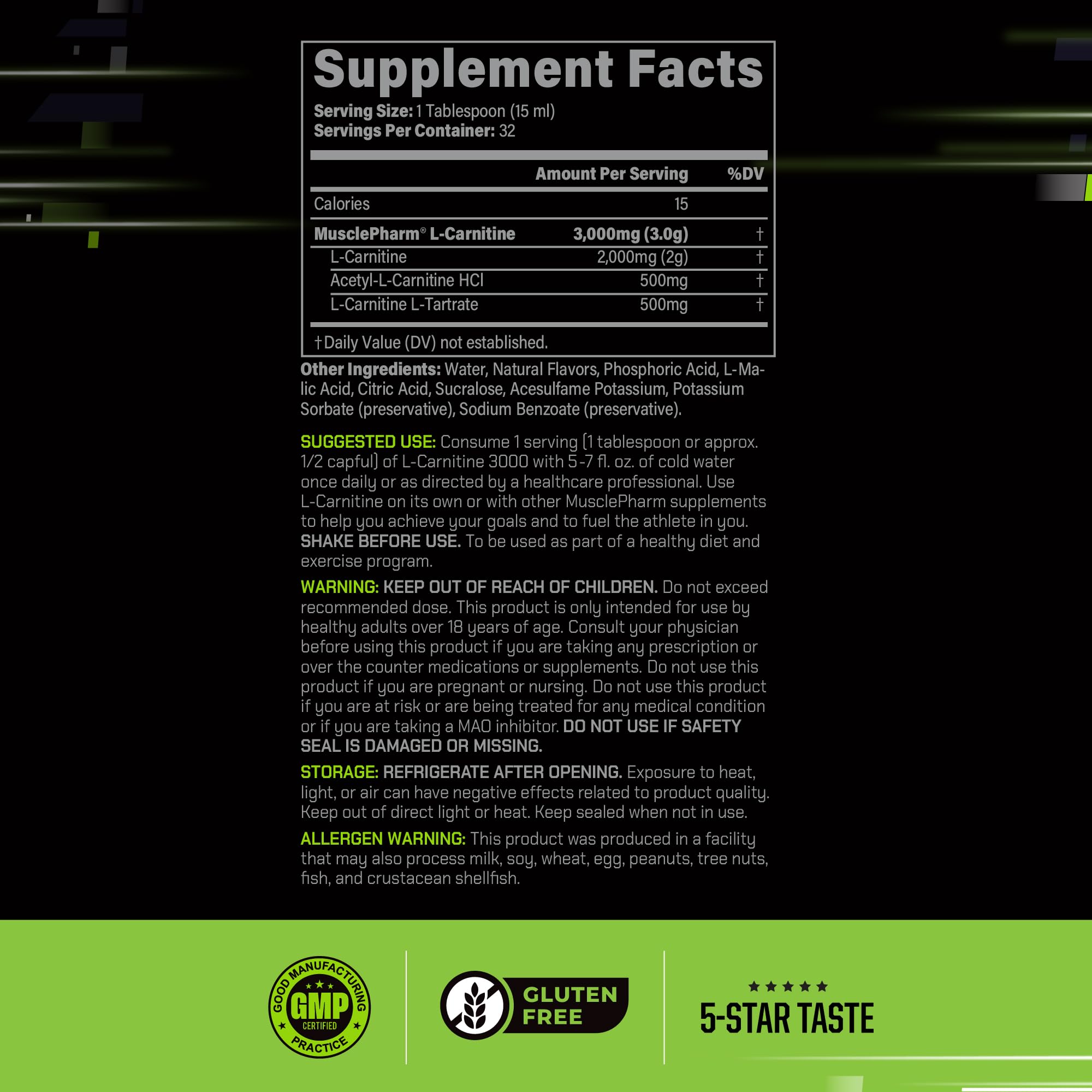 Muscle Pharm primer plano del liquido para apreciar textura y claridad
