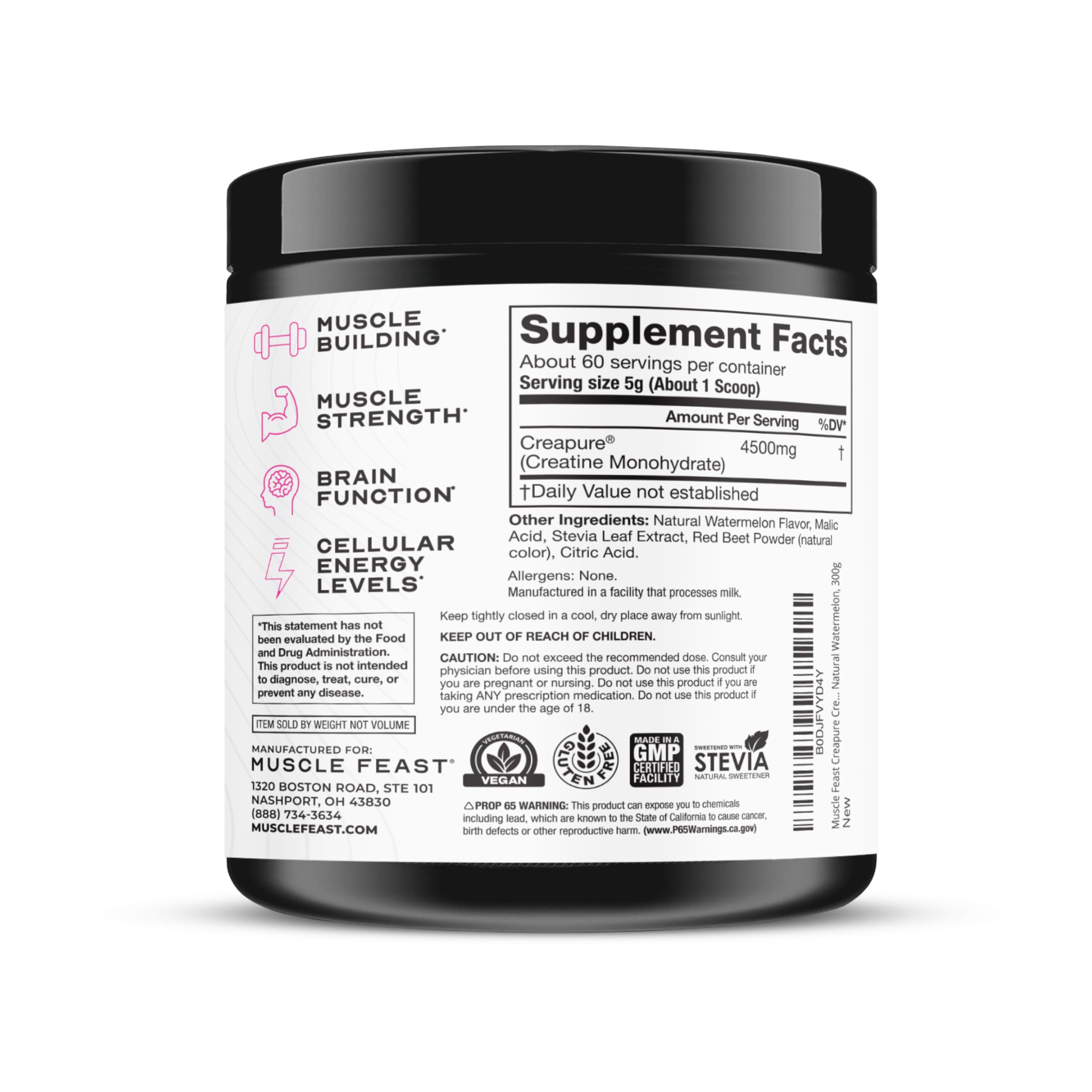 Ambientación estilo vida con sandía fresca junto a Muscle Feast Creapure sabor natural