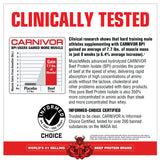 MuscleMeds CARNIVOR batido servido en vaso listo para consumir postentreno