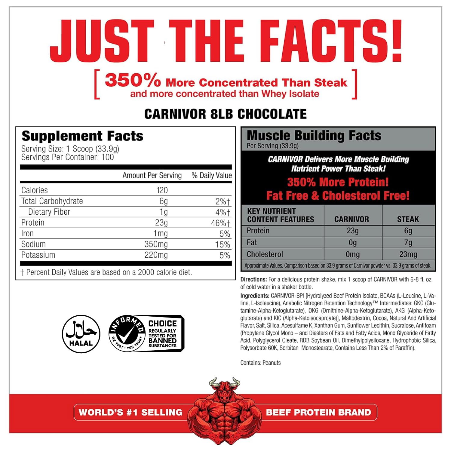 MuscleMeds Carnivor detalle de textura del polvo para fácil mezcla