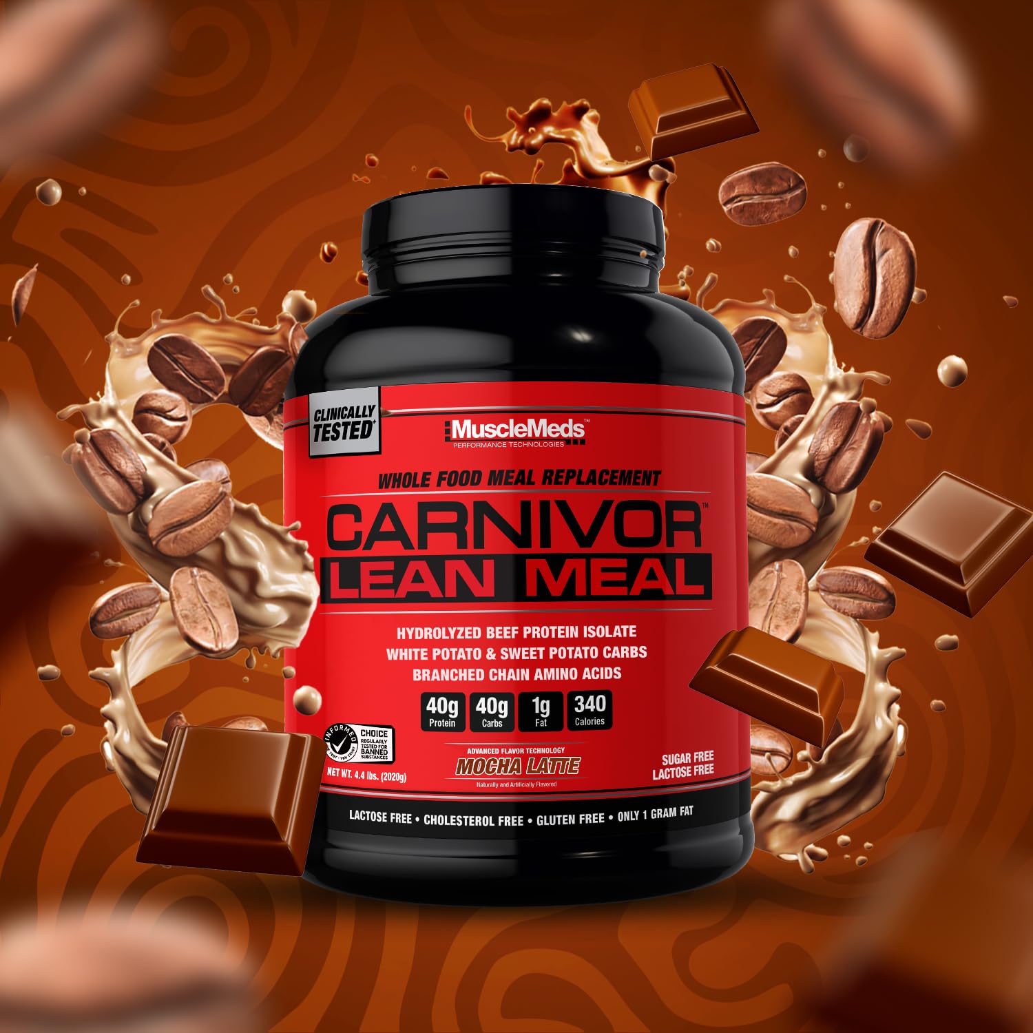 MuscleMeds batido CARNIVOR en gimnasio, opción práctica para recuperación