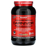 MuscleMeds Carnivor envase frontal mostrando etiqueta y beneficio proteico