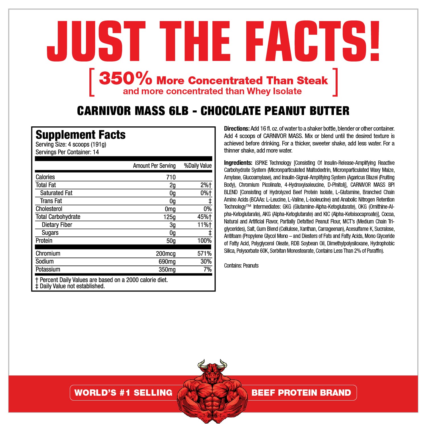 Cucharada de CARNIVOR MASS MuscleMeds con porción medida y clara densidad proteica