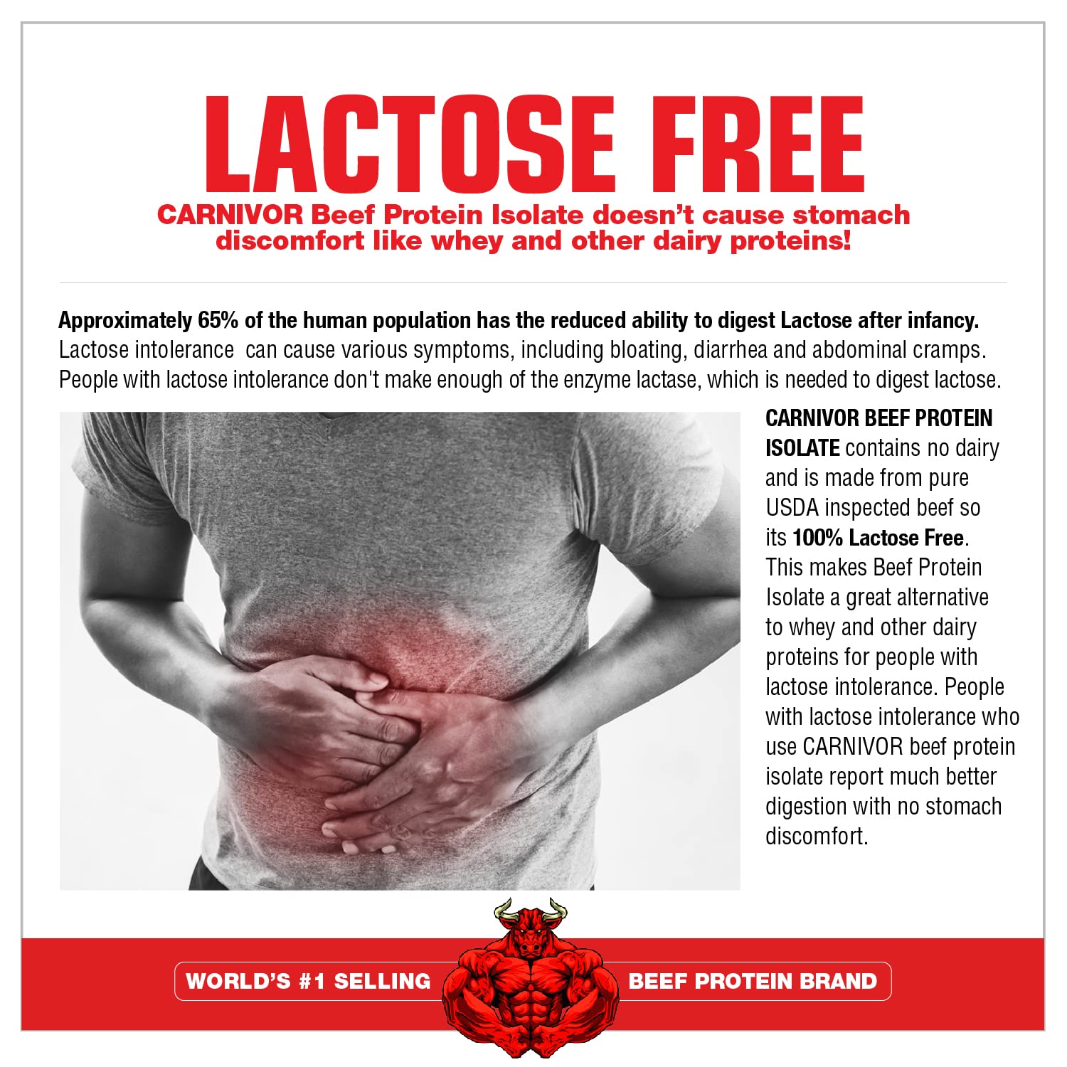 MuscleMeds Carnivor Mass etiqueta y tabla nutricional indicando 50 g de proteína por porción
