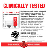 MuscleMeds Carnivor primer plano de la textura del polvo que facilita mezcla rápida