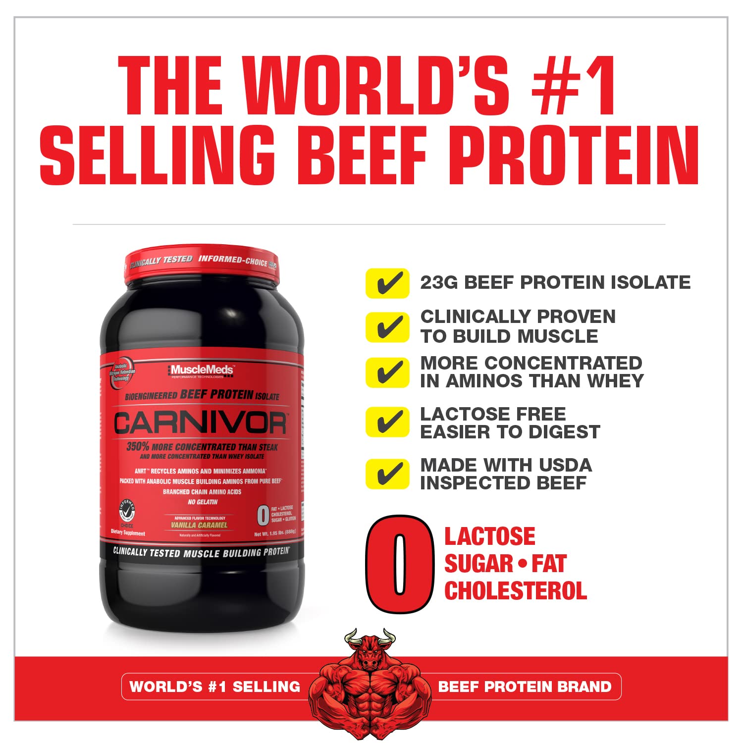 MuscleMeds cuchara con porción exacta para medir proteína por servicio