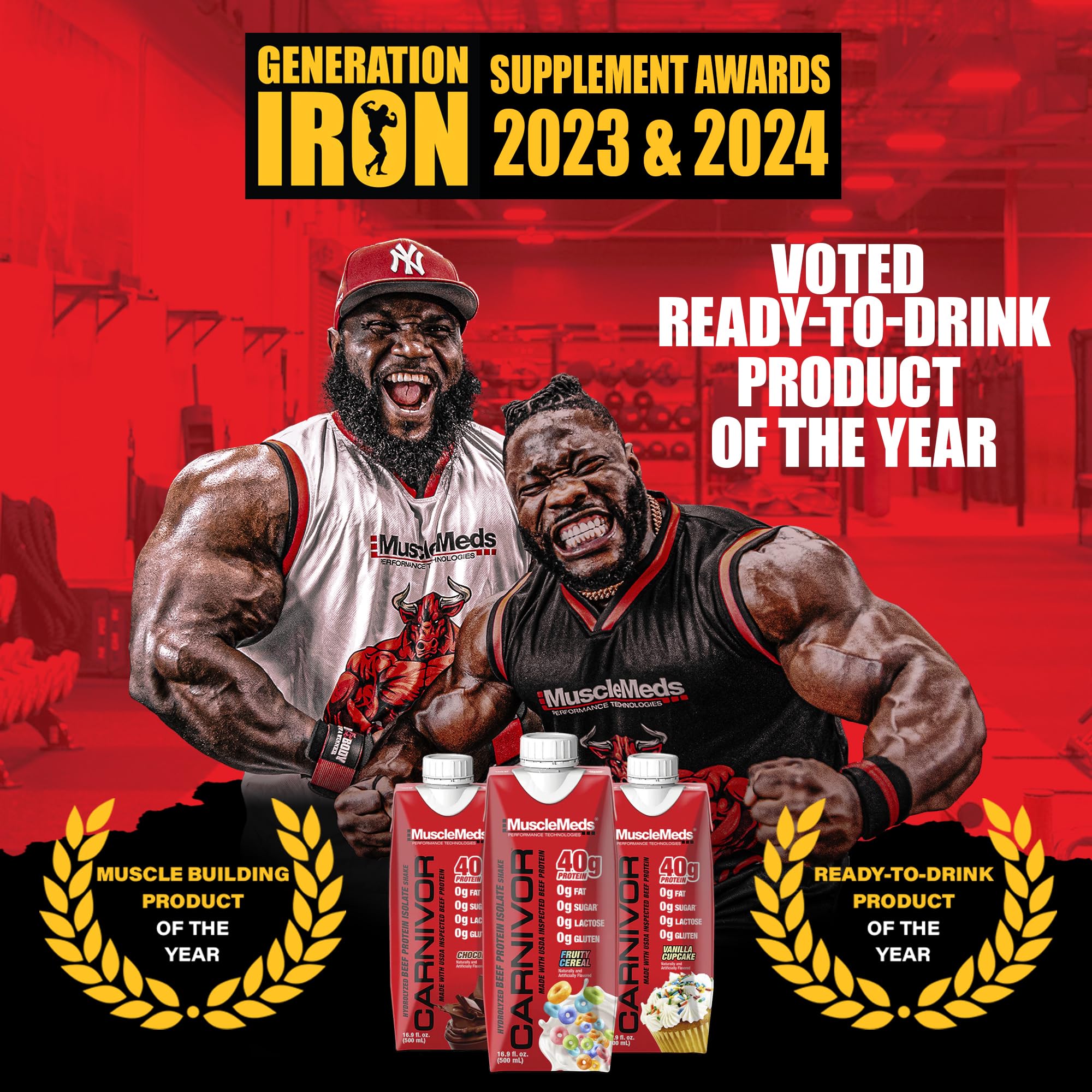 MuscleMeds bebida en entorno de gimnasio como opción nutritiva