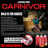 Primer plano de la textura del batido MuscleMeds mostrando consistencia cremosa