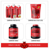 MuscleMeds Carnivor usado en gimnasio para apoyar fuerza y volumen
