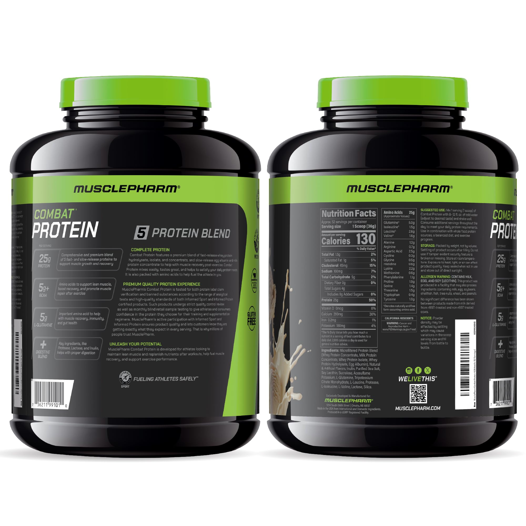 Sello Informed-Choice en envase MusclePharm que indica control de sustancias