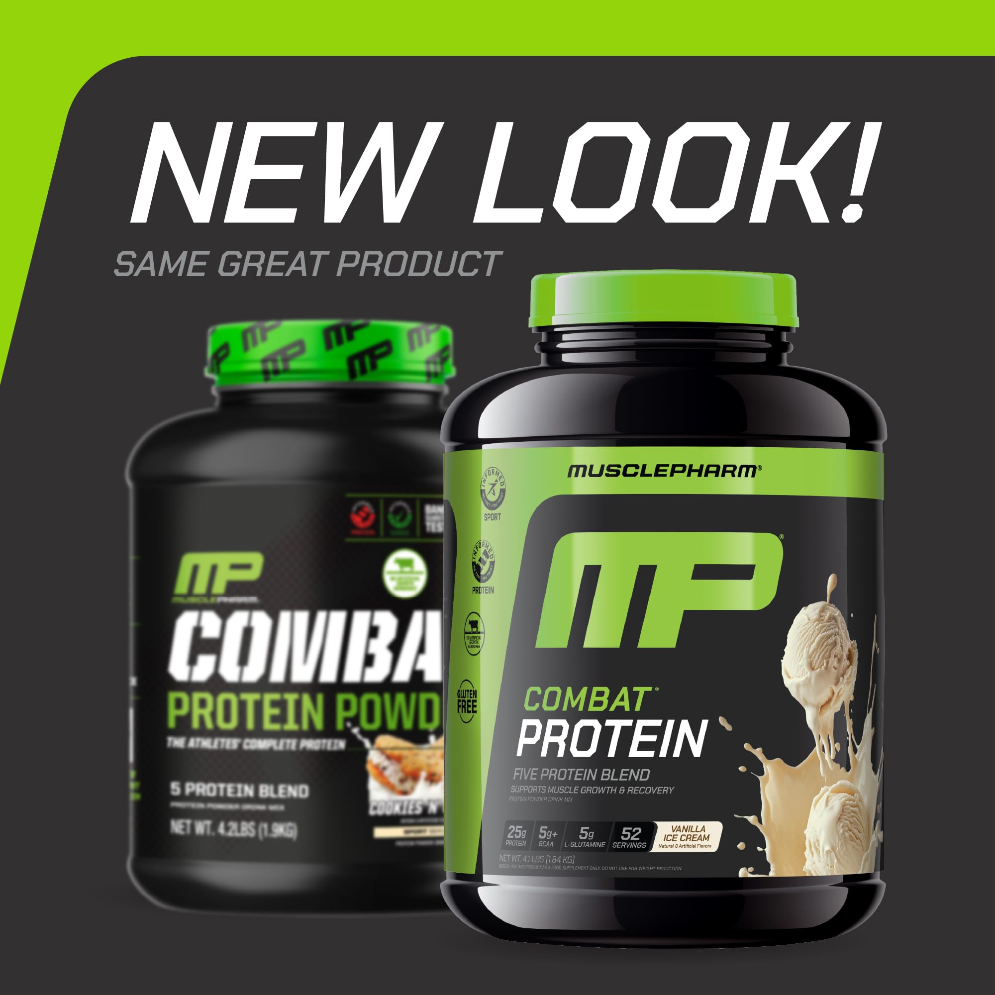 Primer plano del polvo MusclePharm Combat mostrando textura fina y fácil mezcla