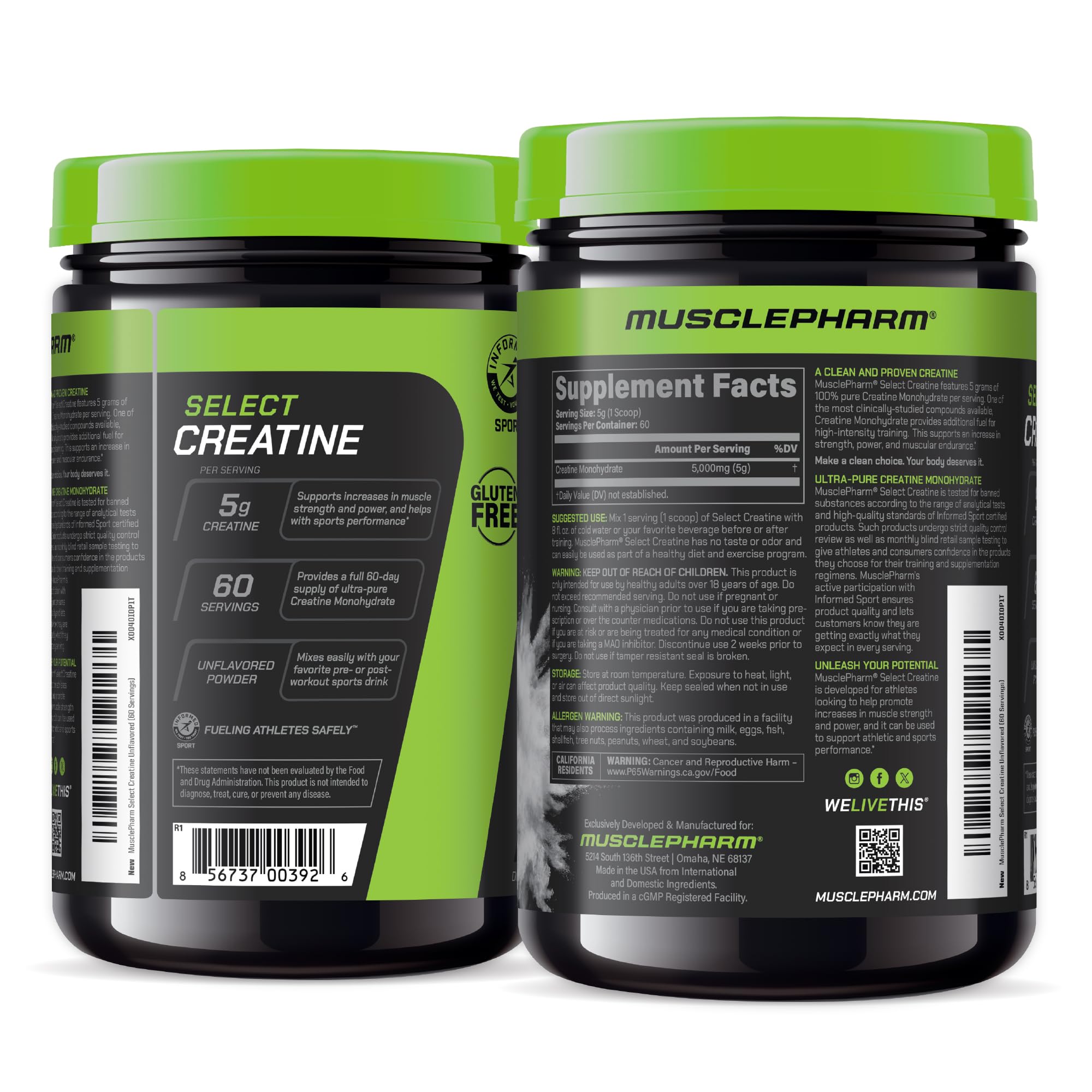 MusclePharm toma antes y después del entrenamiento para rutina
