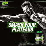 Muscle Pharm etiqueta nutricional en detalle con información de proteína por ración