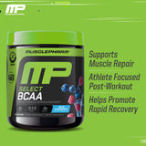 MusclePharm etiqueta nutricional con proporción 3:1:2 y garantías