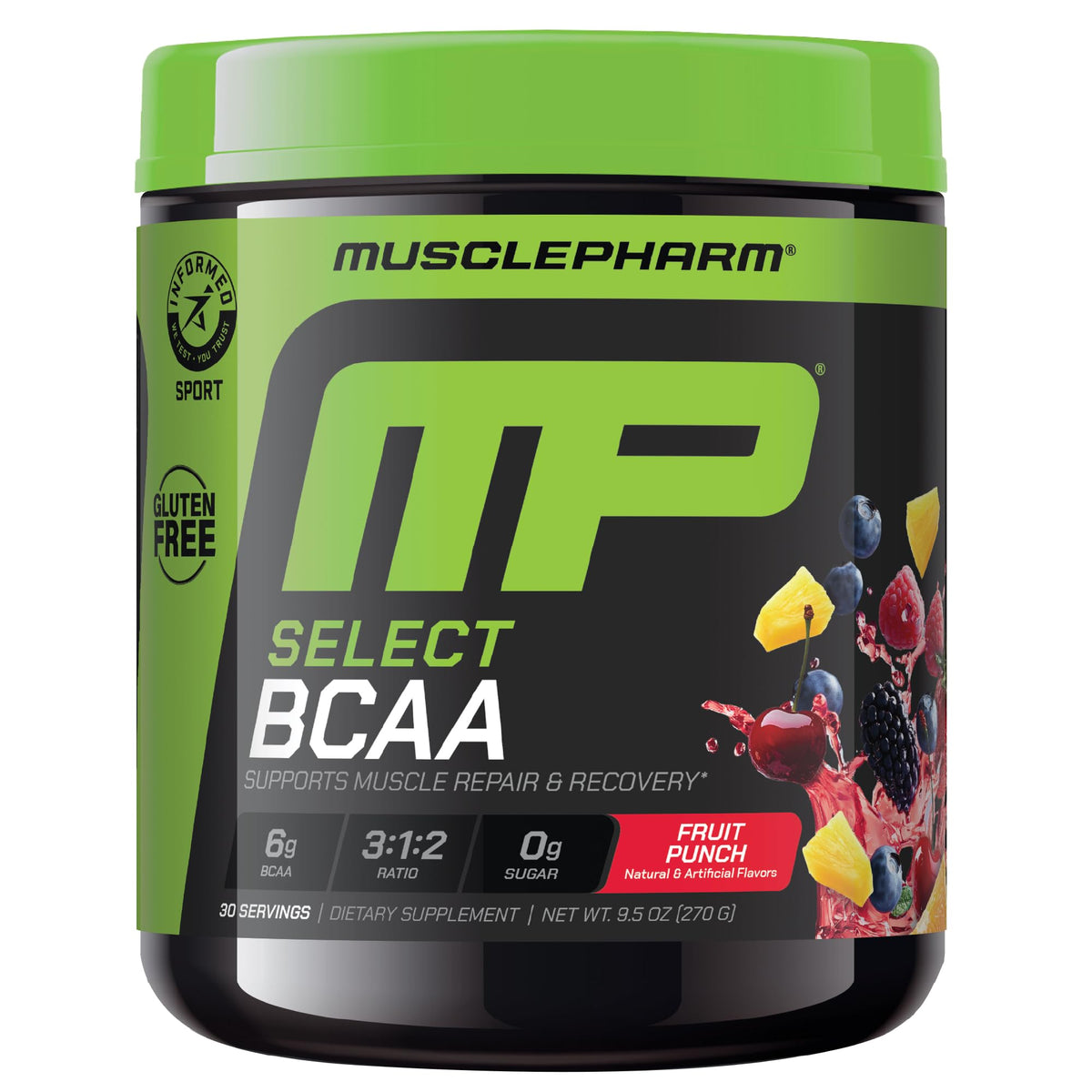 MusclePharm envase frontal muestra diseño y beneficios claros
