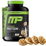 MusclePharm frente del envase mostrando cantidad y sabor, beneficio: claro para elegir