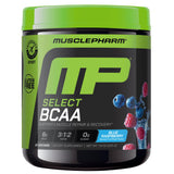 MusclePharm envase frontal mostrando la etiqueta y beneficio de recuperación