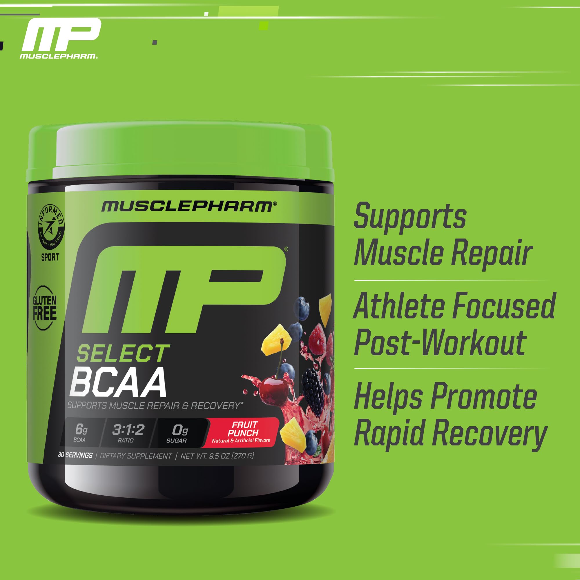 MusclePharm etiqueta con lista de ingredientes y dosificación