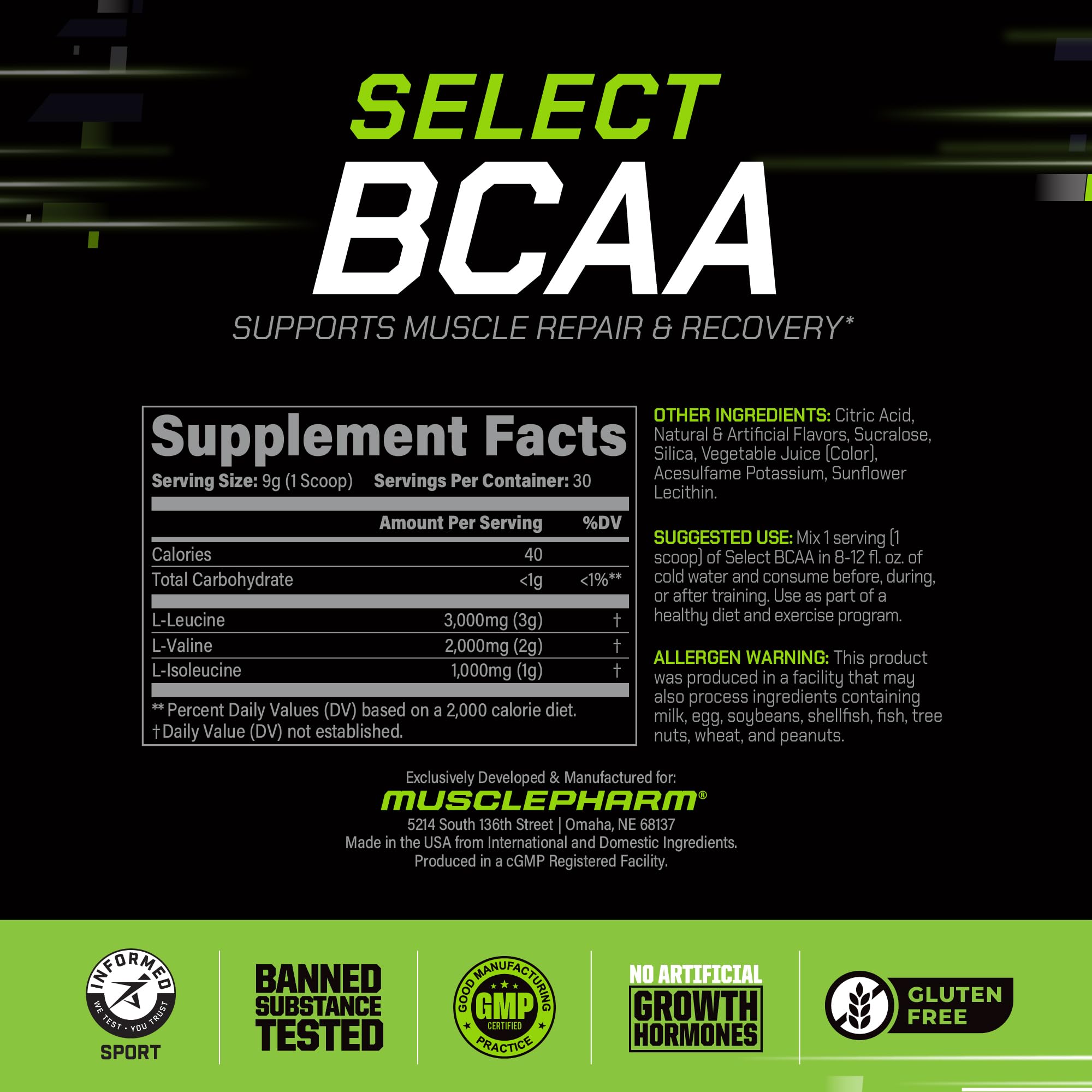 MusclePharm bebida mezclada en vaso lista para entrenar