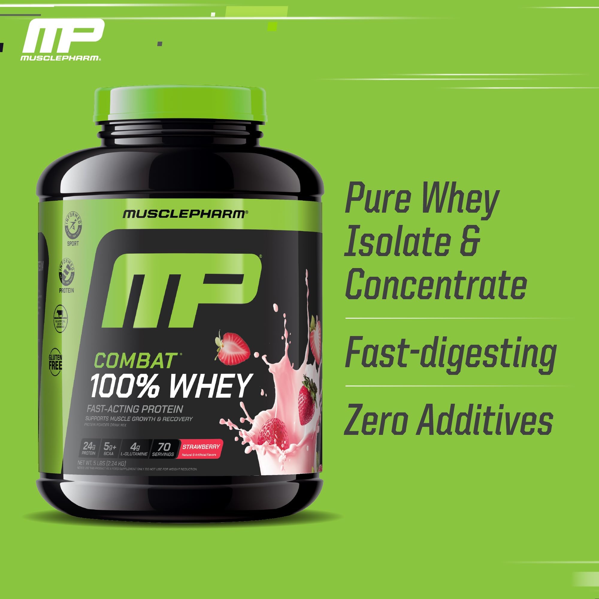 MusclePharm textura del polvo en cuchara para mezcla fácil y disolución rápida