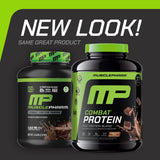 MusclePharm etiqueta en detalle que destaca 25 g de proteína por porción