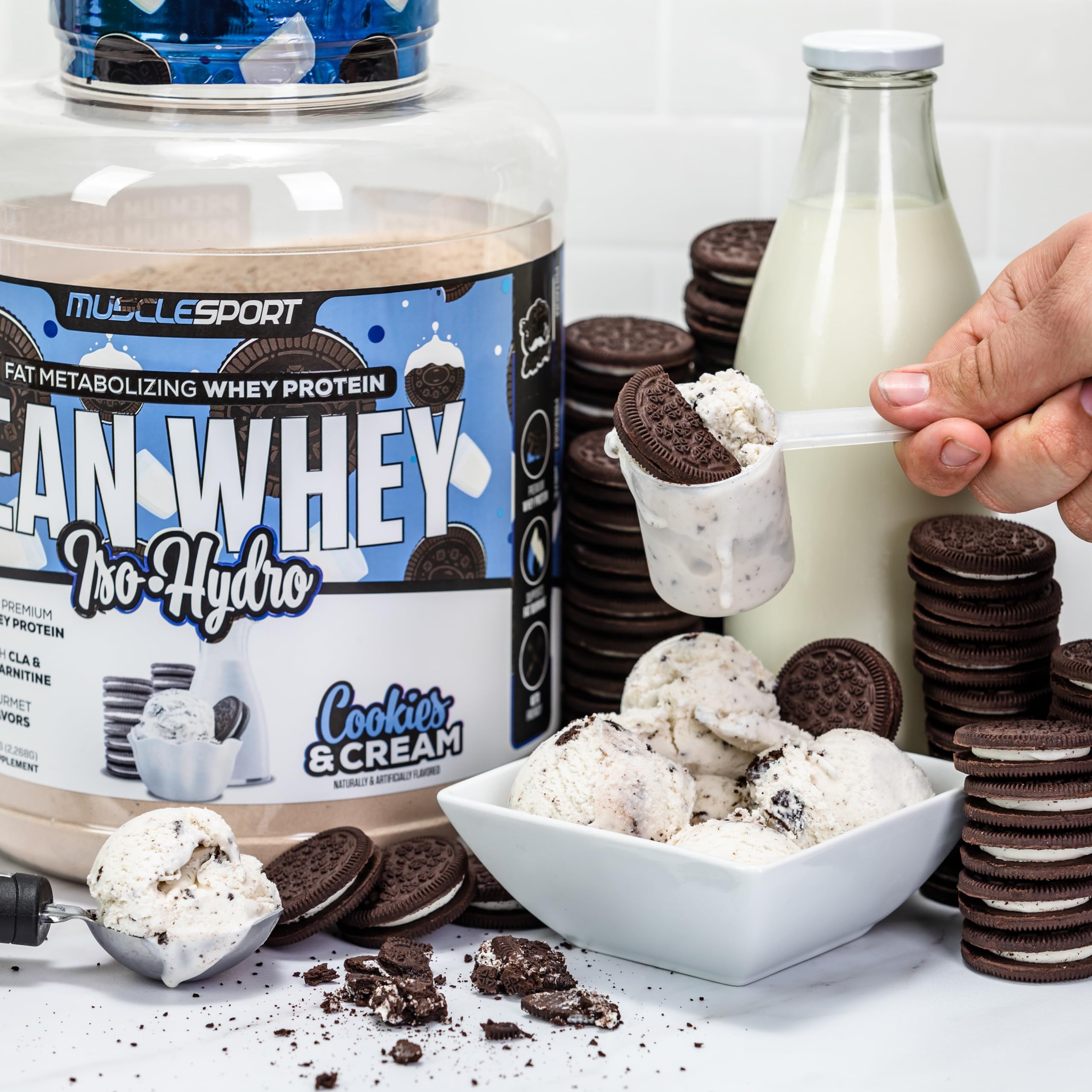 MuscleSport batido Cookies N Cream listo para beber, sabor real y disfrute