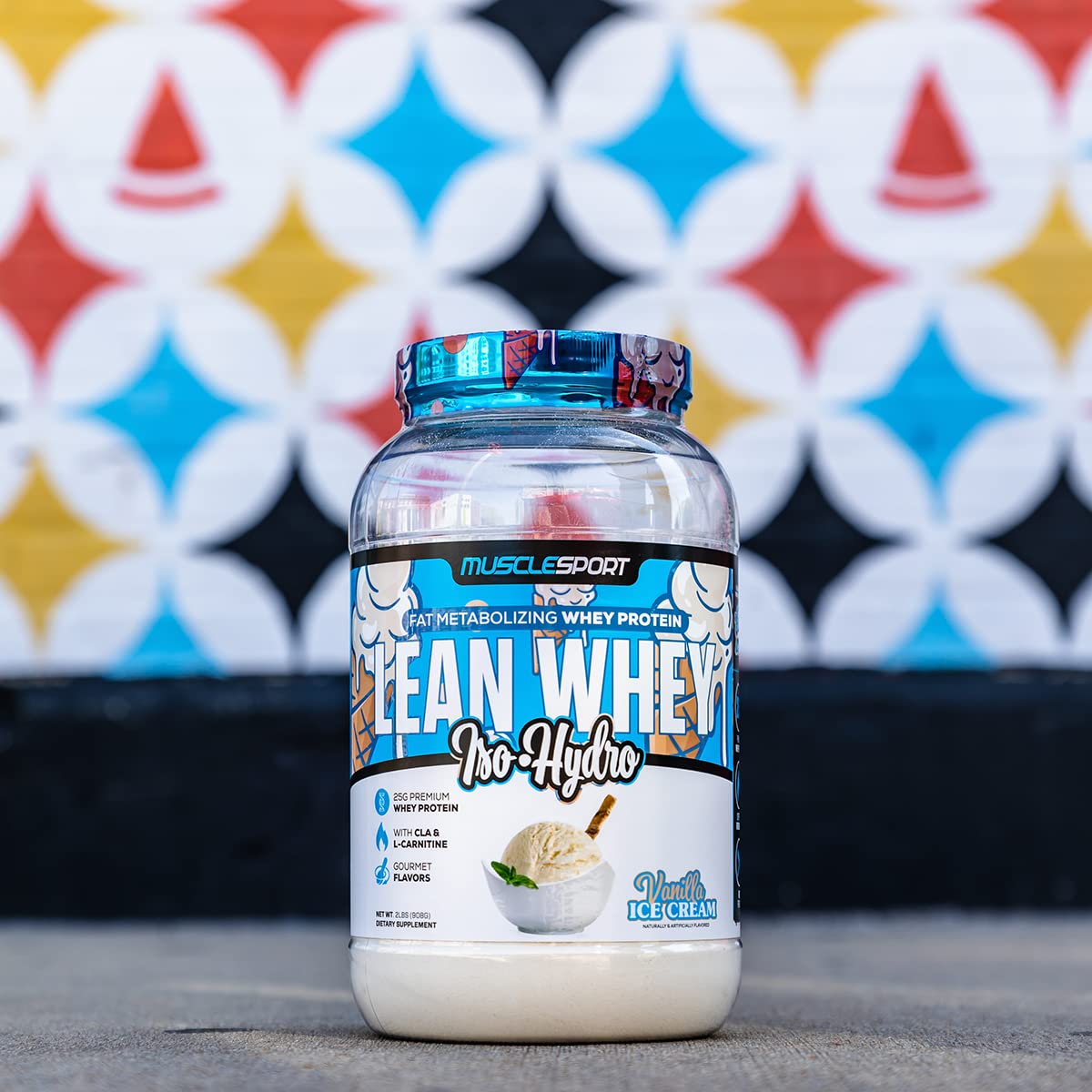 Etiqueta Musclesport detalle de ingredientes y declaración de baja calorías