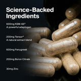 MuscleTech AlphaTest comparación de tamaño del frasco para entender suministro