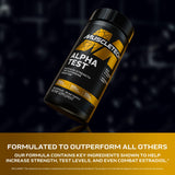 MuscleTech AlphaTest etiqueta con ingredientes y beneficios para confianza del comprador
