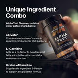 MuscleTech AlphaTest Thermo en manos de deportista en gimnasio, beneficio apoyo en entrenos