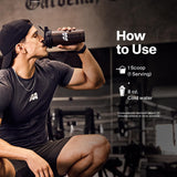 MuscleTech Amino Build en manos de atleta durante sesión para recuperación