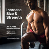 MuscleTech polvo textura cercana que ilustra solubilidad rápida y mezcla fácil