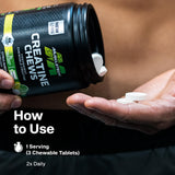 Comparación de tamaño de MuscleTech Chews con cartera, ideal para llevar